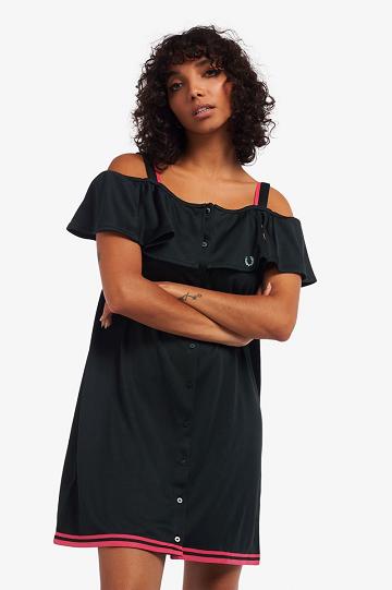 Dámské Šaty Fred Perry SD3010 Černé | CZ 1169JPQJ
